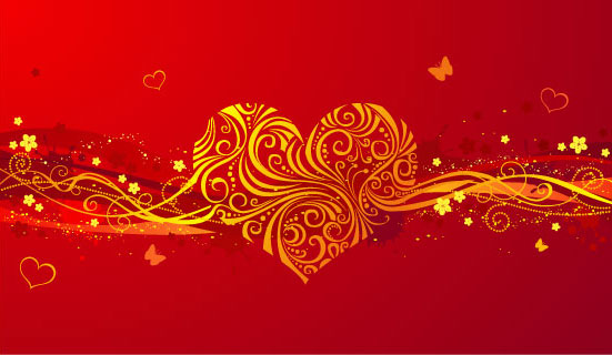 free valentines day vector. Romantic Valentine's Day heart-shaped background pattern vec