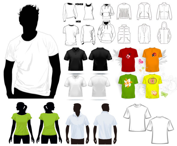 shirt template photoshop. T-shirt template vector