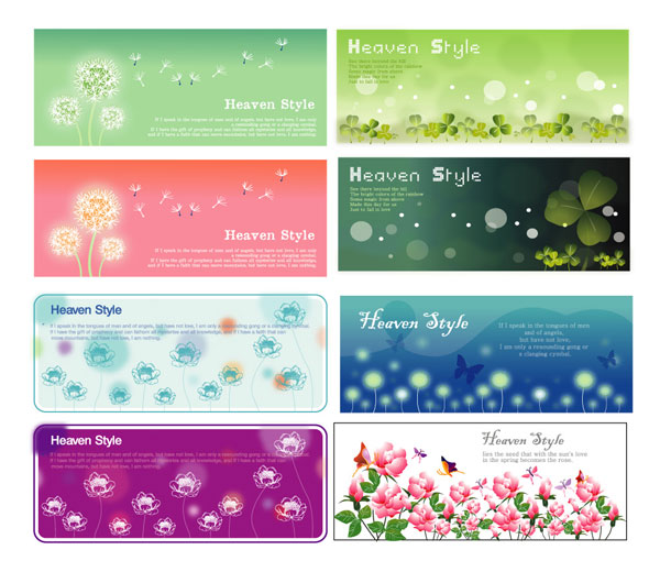 花卉植物banner矢量素材