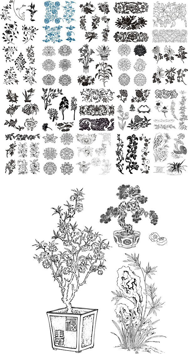 CDR矢量49种花纹图案