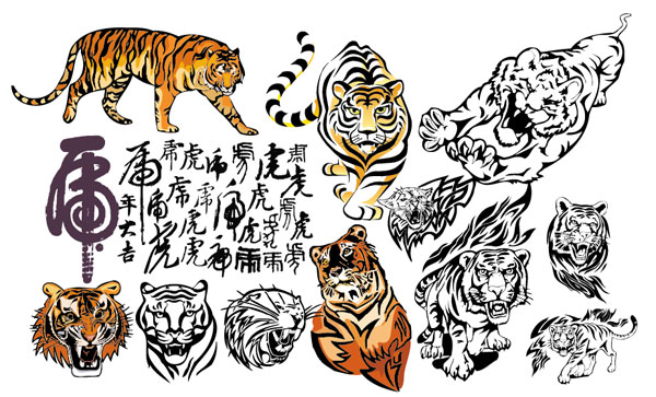 老虎矢量素材