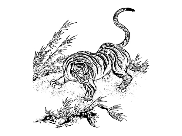 老虎古典矢量素材