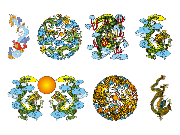 中国古典龙矢量素材之三