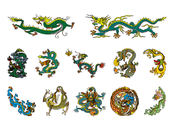 中国古典龙矢量素材之四