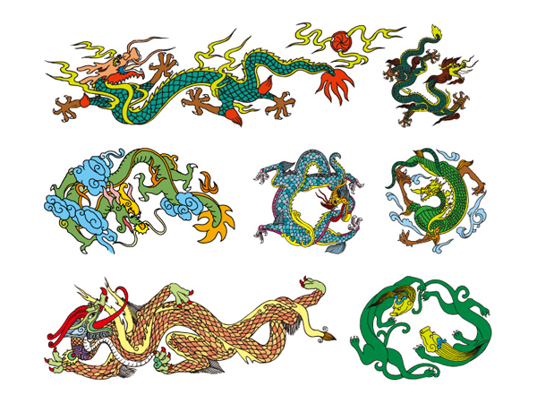 中国古典龙矢量素材之十