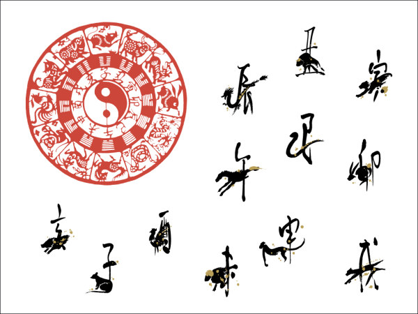 十二生肖之剪纸矢量素材（三）  