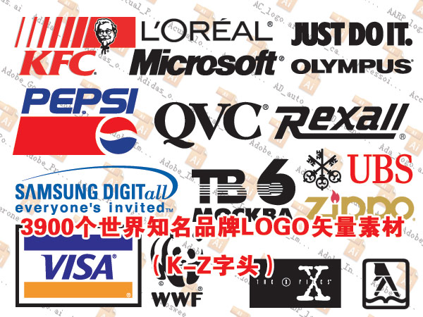 3900个世界知名品牌LOGO矢量素材下集（K-Z字头）