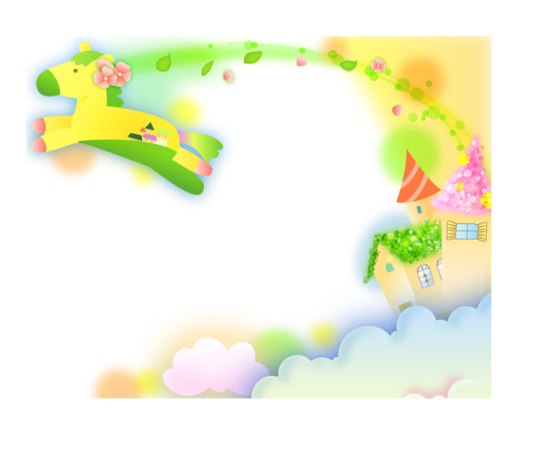 边框花纹 Border floral——梦幻马矢量素材