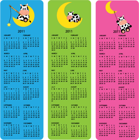 可爱的2011年年历海报矢量素材-2