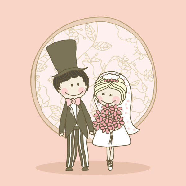 漫画风格婚礼元素04——矢量素材
