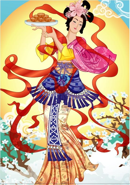 mid autumn fairy chang 39 e vector material 7 download free rabbit design software