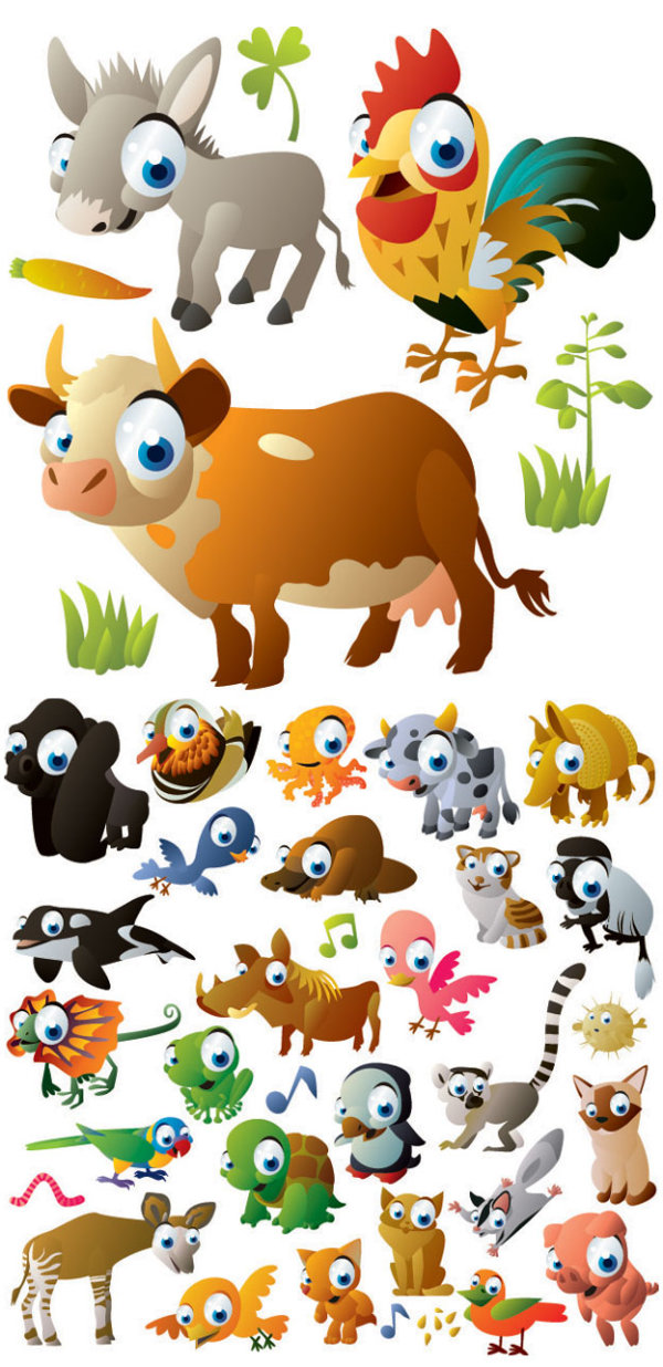 Cute cartoon animal images_Download free vector,3d model,Icon--youtoart.com