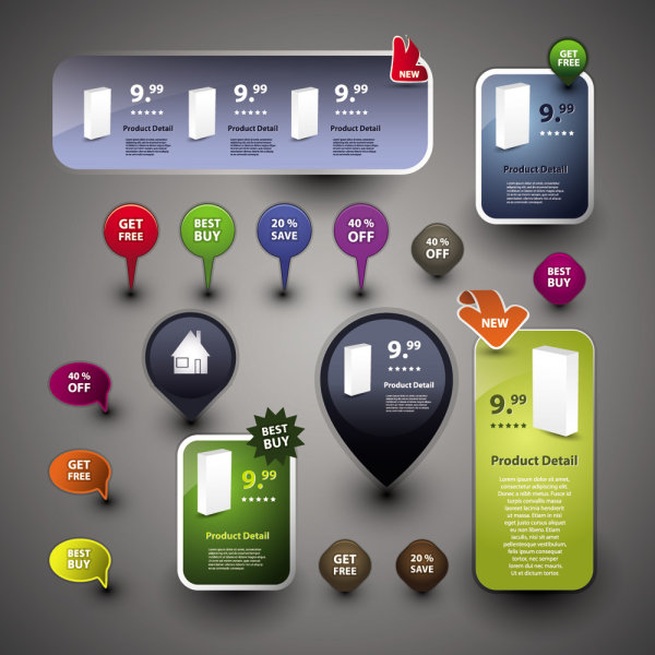 Exquisite icon button 02 - vector material