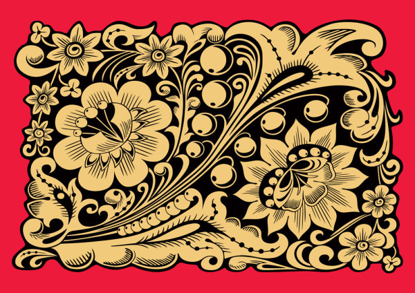 绚丽的古典花纹03——矢量素材