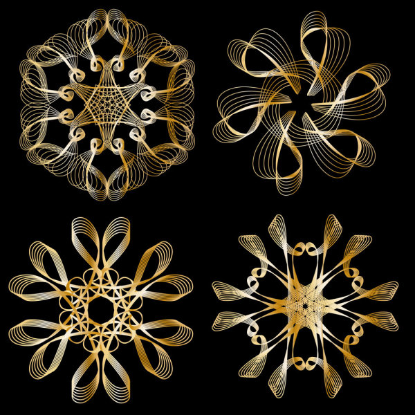 金色防伪花纹02——矢量素材