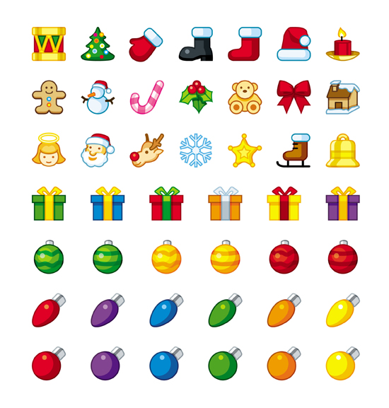 Cartoon Christmas icons - vector material