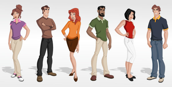 Cartoon characters 04 - vector material