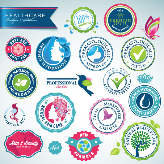 Beautifully stickers 01 - vector material