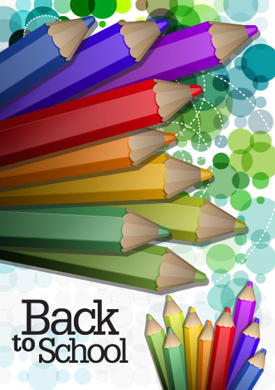 Colored pencil illustrations 03 - vector material