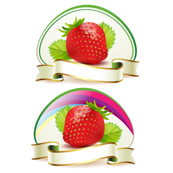 Strawberry theme background 02 - vector material