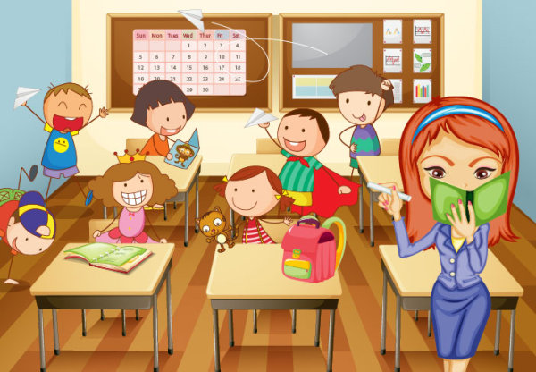 Cartoon illustration of kids 02 - vector material