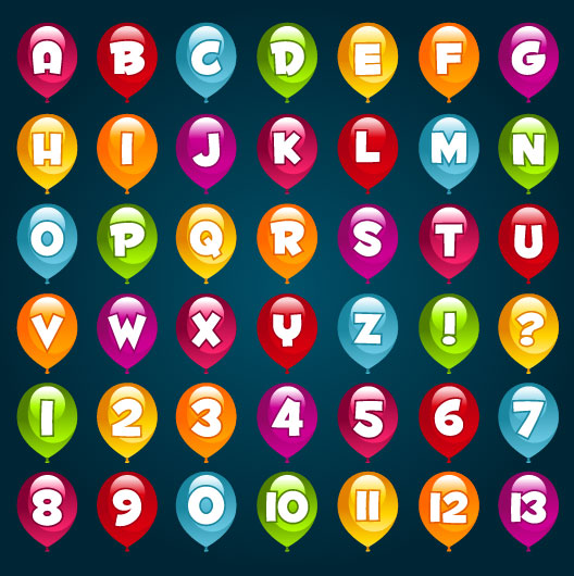 Cartoon font design 01 - vector material