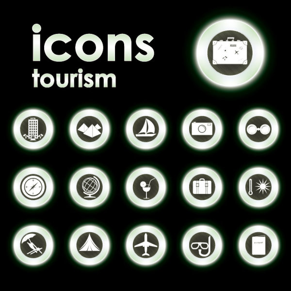 Trend circular icon 04 - vector material