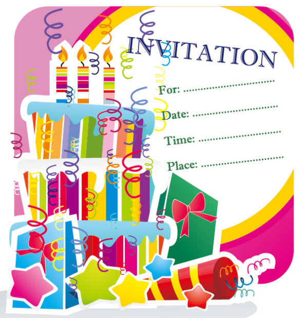 Birthday card 05 - vector material