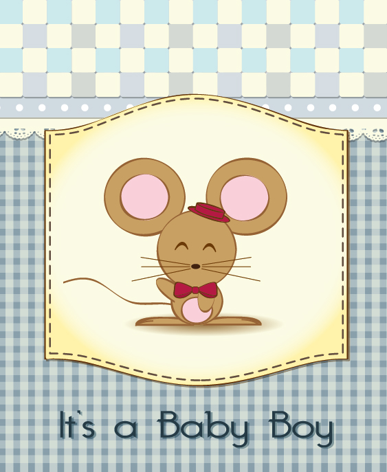 Cartoon animal card 04 - vector material