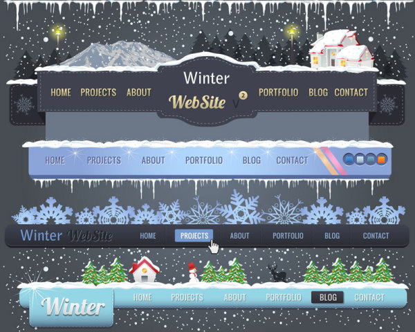 The beautiful Christmas navigation 02 - vector material