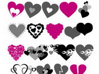 various changes in heart shaped vector material wave pa