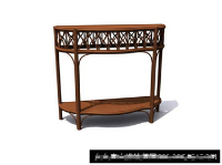 Chinese wood carving showcase 3D model