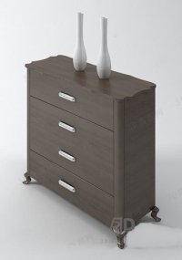Cabinet model with three drawers
